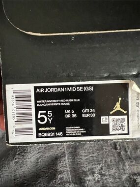 Jordan Air Jordan 1 Mid SE - White/University Red/Rush Blue (Kids)